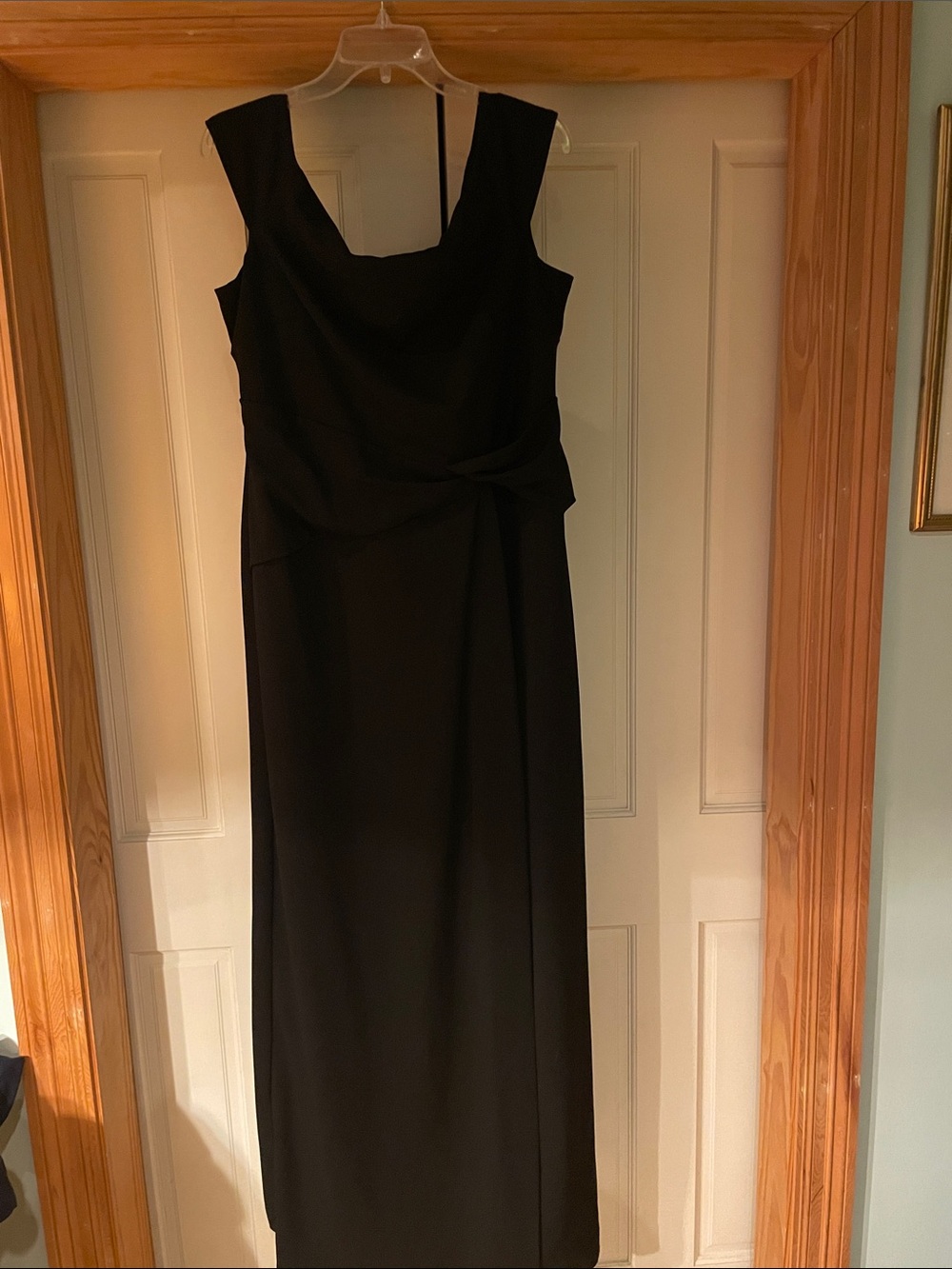 Lauren Ralph Lauren Black Sleeveless Maxi Dress with Draped Side Detail